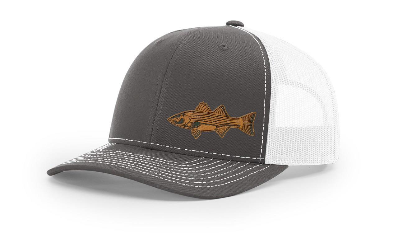 Stripped Bass Stripper Fishing Hat Laser Engrave Richardson 112 Snapback Hat Cap - Picture 18 of 45