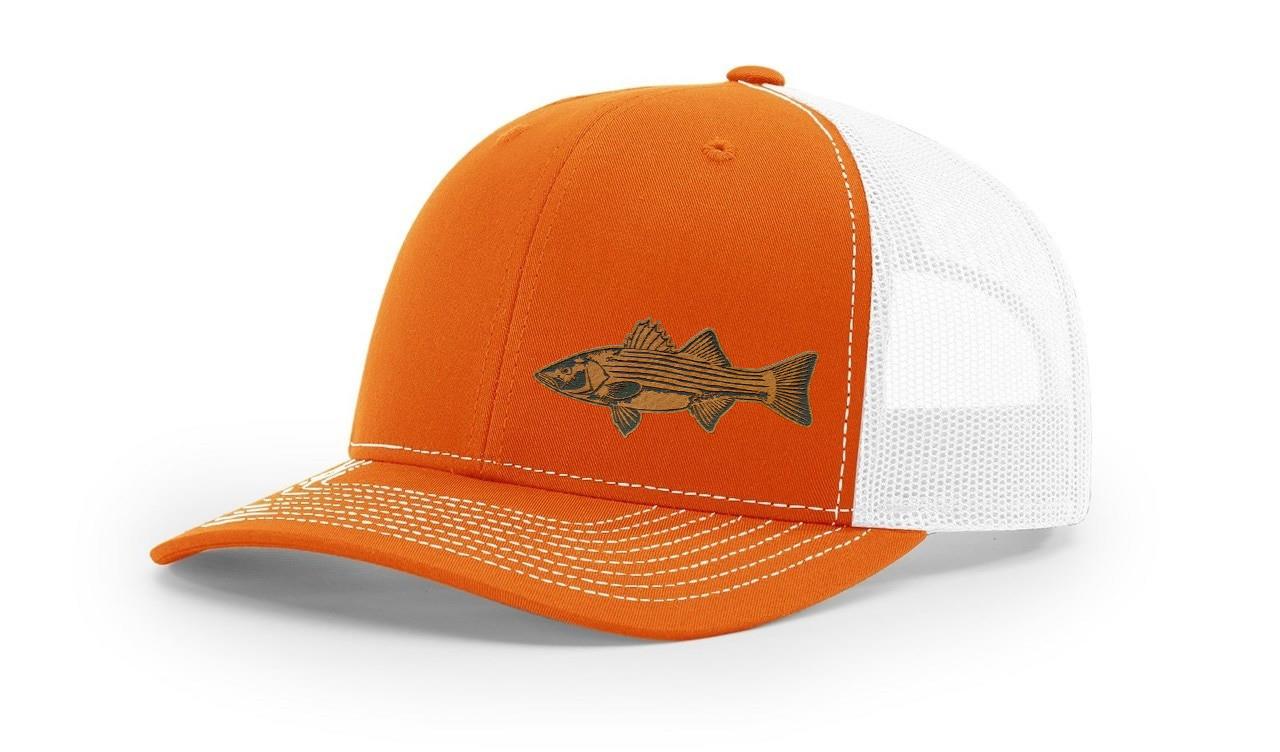 Stripped Bass Stripper Fishing Hat Laser Engrave Richardson 112 Snapback Hat Cap - Picture 30 of 45
