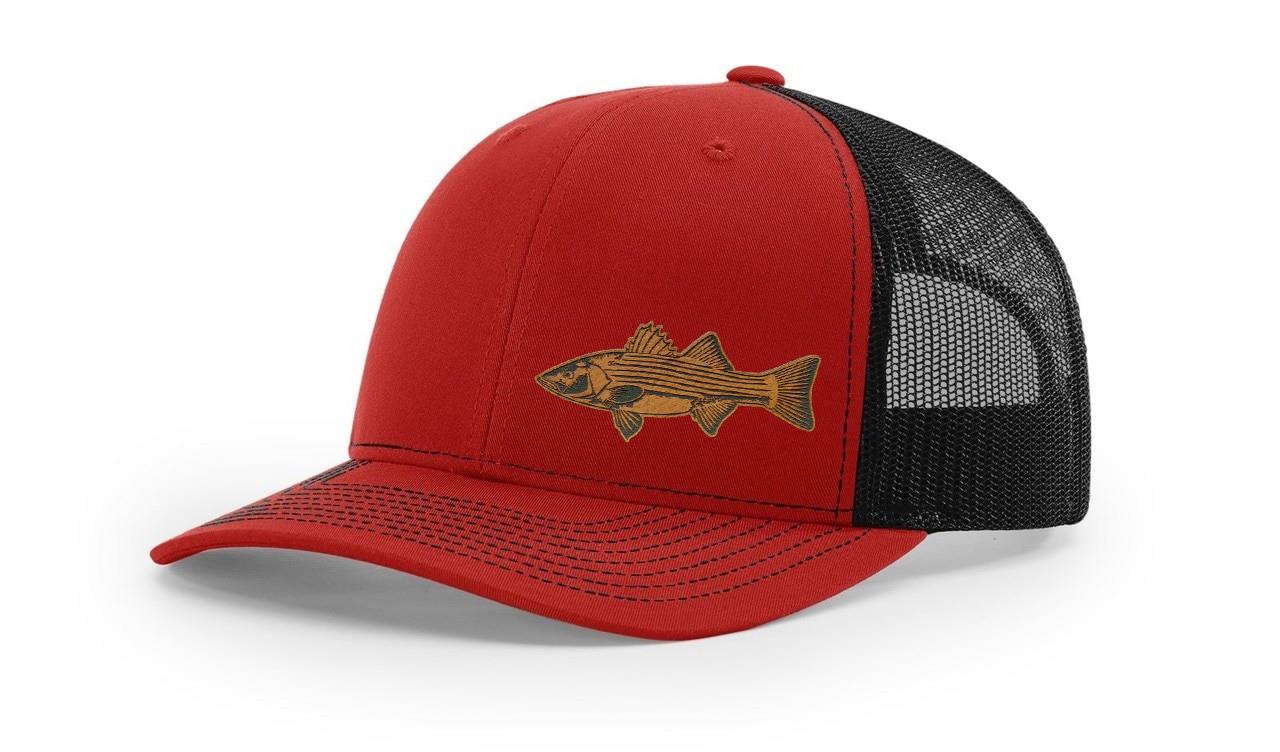 Stripped Bass Stripper Fishing Hat Laser Engrave Richardson 112 Snapback Hat Cap - Picture 33 of 45
