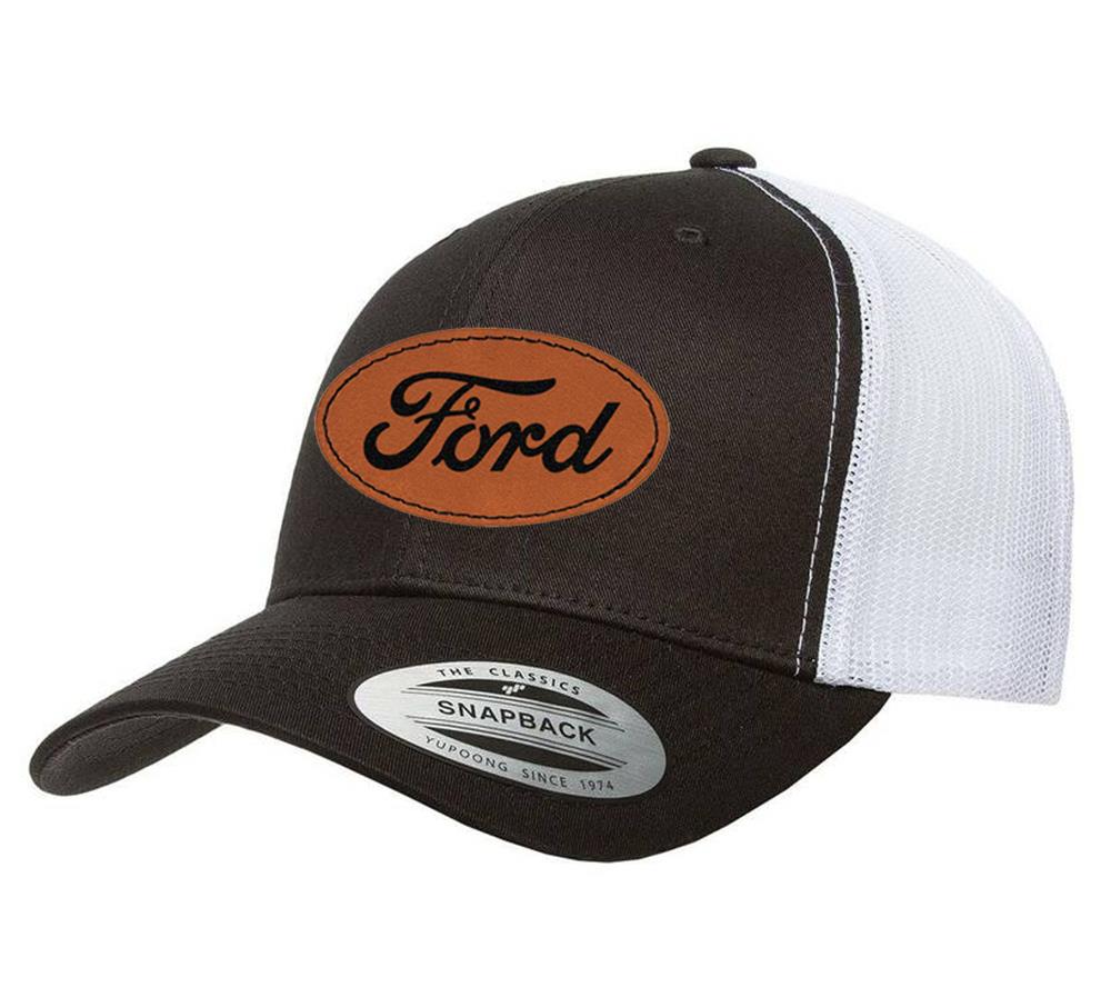 Ford Script Logo Leather Patch Laser Engraved Yupoong 6606