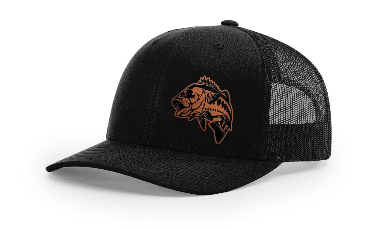 Large Mouth Bass Fishing Hat Laser Engraved Richardson 112 Snapback Hat Cap - Picture 1 of 45