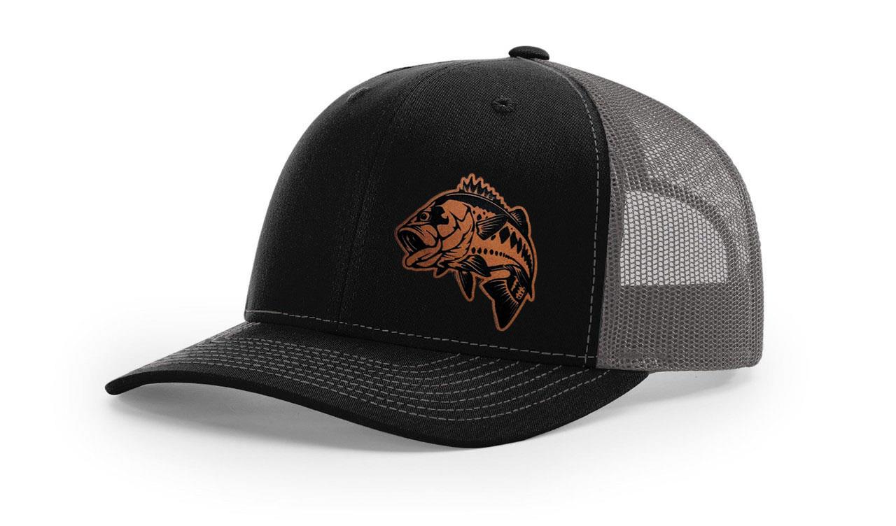 Large Mouth Bass Fishing Hat Laser Engraved Richardson 112 Snapback Hat Cap - Picture 6 of 45