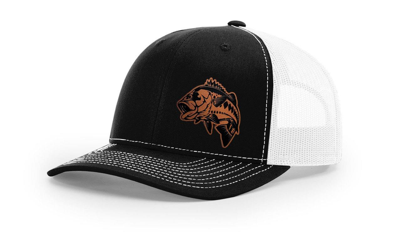 Large Mouth Bass Fishing Hat Laser Engraved Richardson 112 Snapback Hat Cap - Picture 9 of 45
