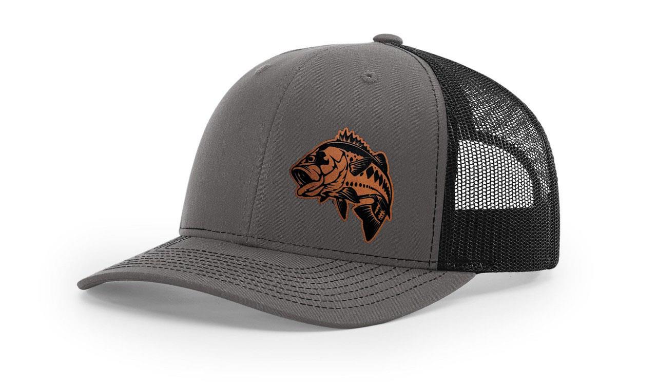 Large Mouth Bass Fishing Hat Laser Engraved Richardson 112 Snapback Hat Cap - Picture 11 of 45
