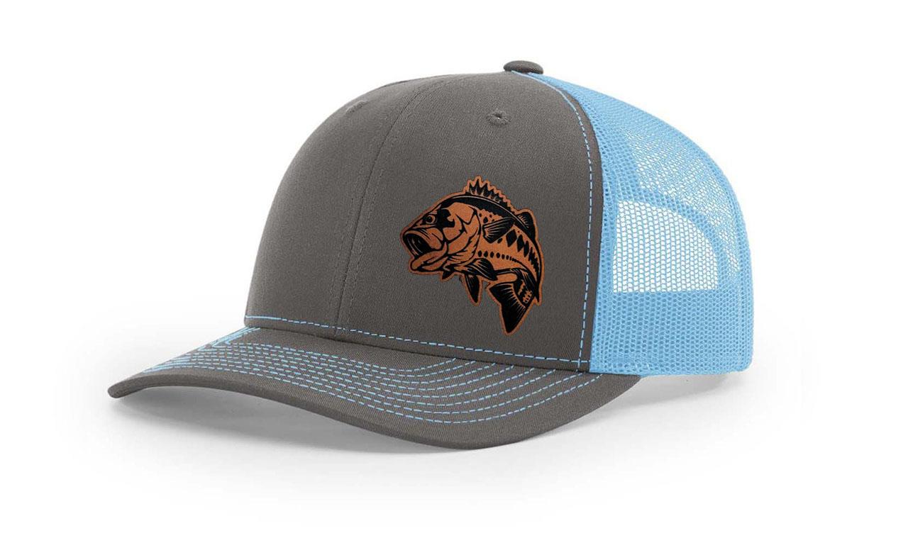 Large Mouth Bass Fishing Hat Laser Engraved Richardson 112 Snapback Hat Cap - Picture 12 of 45
