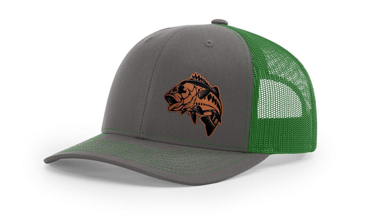 Large Mouth Bass Fishing Hat Laser Engraved Richardson 112 Snapback Hat Cap - Picture 13 of 45