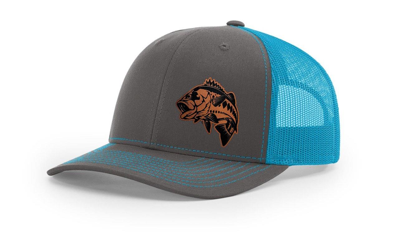 Large Mouth Bass Fishing Hat Laser Engraved Richardson 112 Snapback Hat Cap - Picture 14 of 45