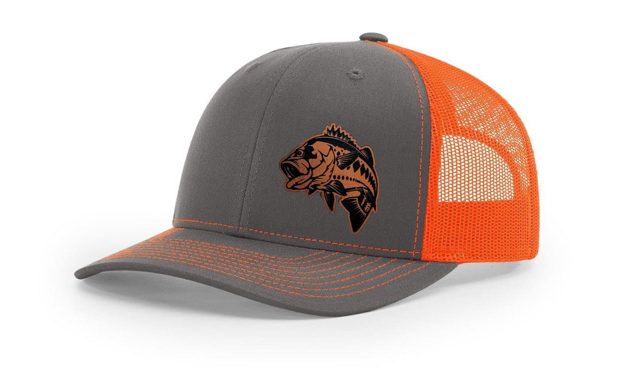 Large Mouth Bass Fishing Hat Laser Engraved Richardson 112 Snapback Hat Cap - Picture 16 of 45