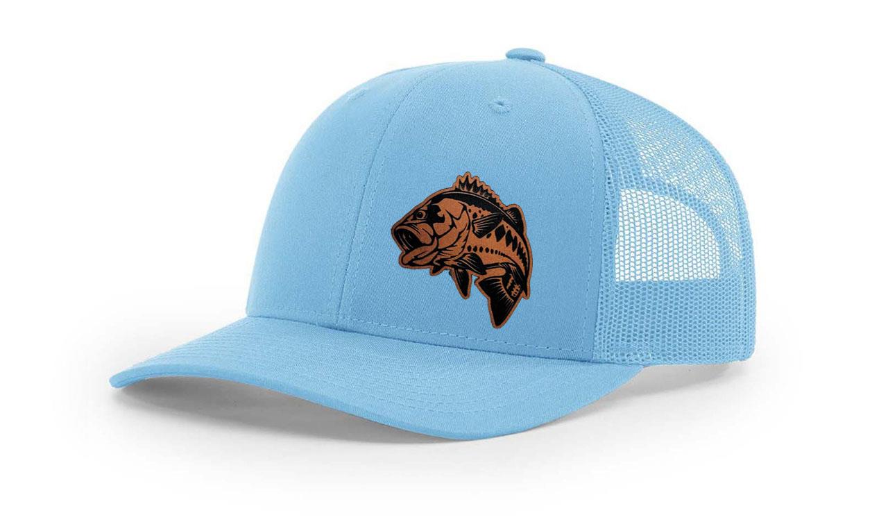 Large Mouth Bass Fishing Hat Laser Engraved Richardson 112 Snapback Hat Cap - Picture 19 of 45