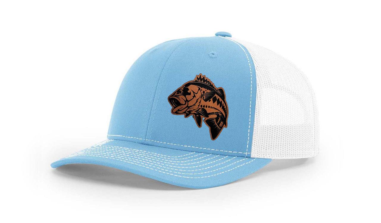Large Mouth Bass Fishing Hat Laser Engraved Richardson 112 Snapback Hat Cap - Picture 20 of 45