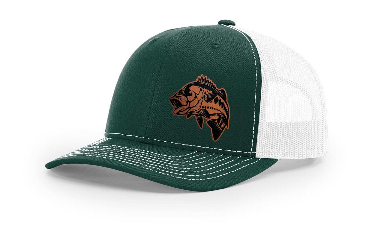 Large Mouth Bass Fishing Hat Laser Engraved Richardson 112 Snapback Hat Cap - Picture 22 of 45