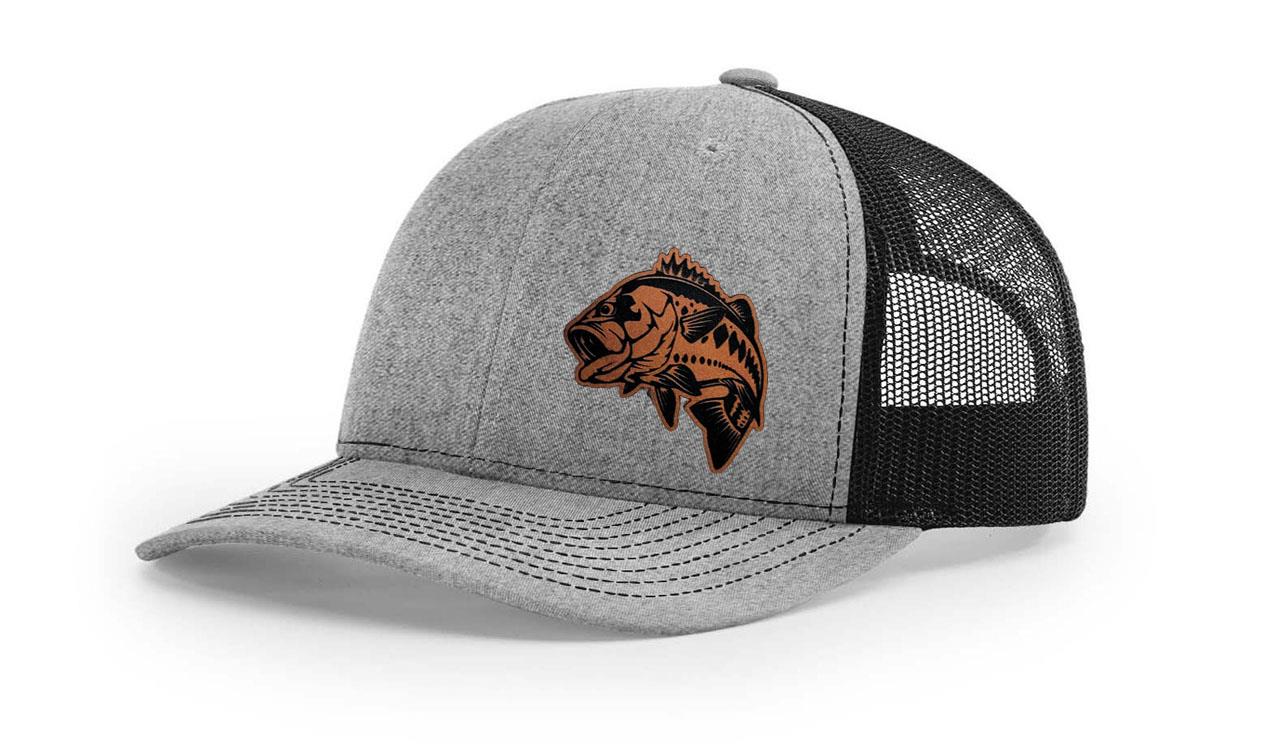 Large Mouth Bass Fishing Hat Laser Engraved Richardson 112 Snapback Hat Cap - Picture 23 of 45