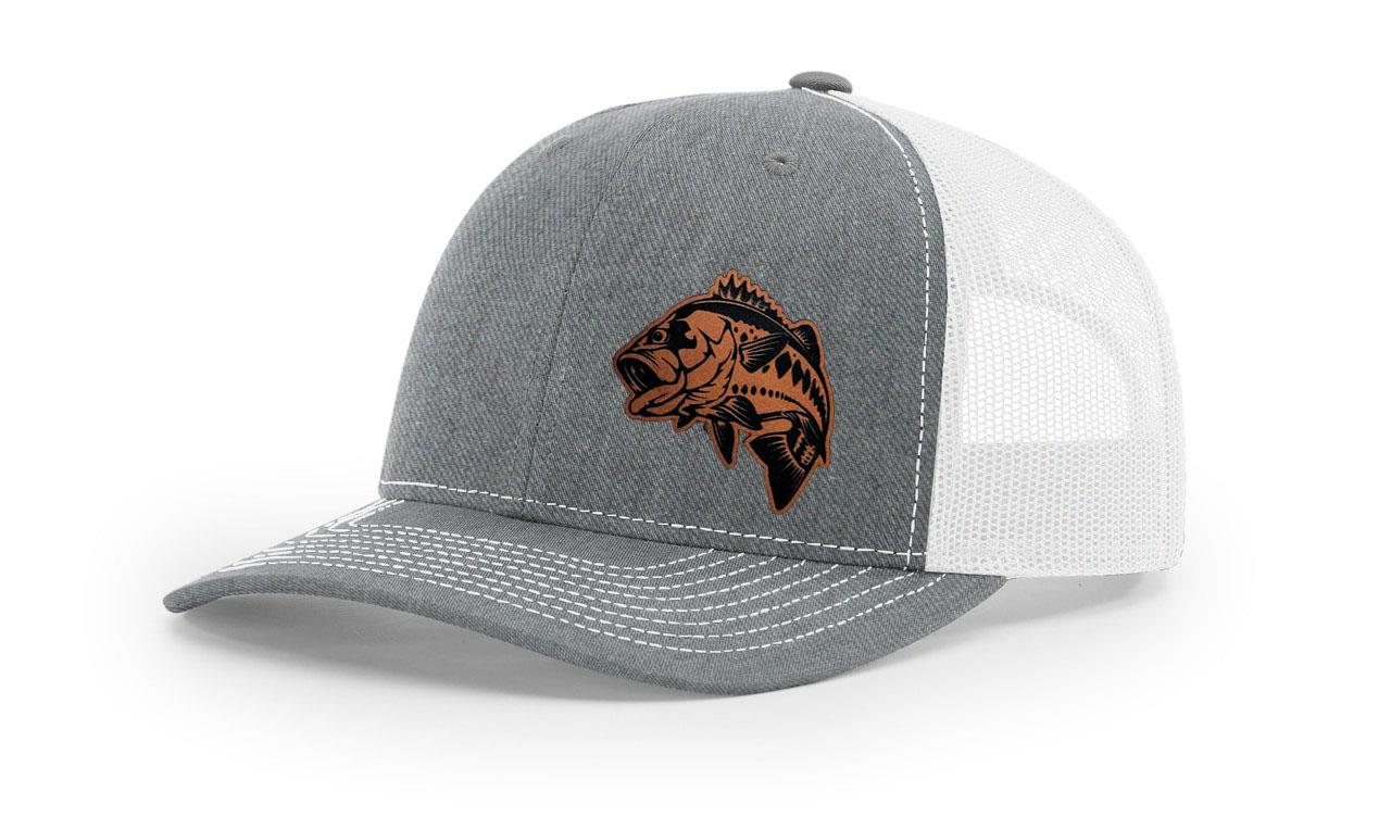 Large Mouth Bass Fishing Hat Laser Engraved Richardson 112 Snapback Hat Cap - Picture 24 of 45