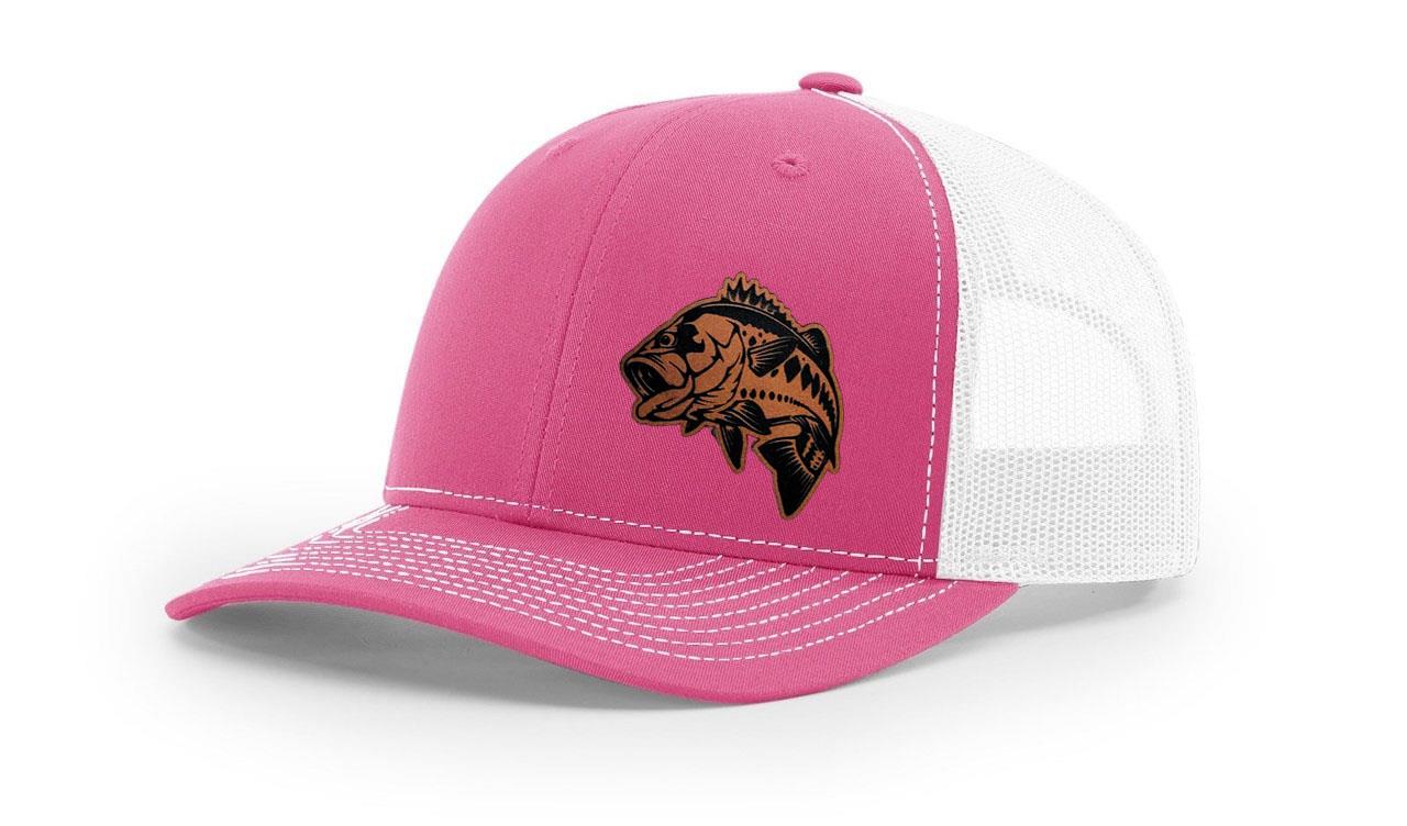 Large Mouth Bass Fishing Hat Laser Engraved Richardson 112 Snapback Hat Cap - Picture 32 of 45