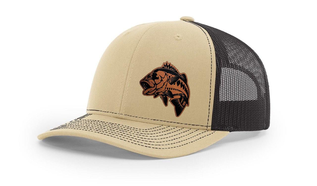 Large Mouth Bass Fishing Hat Laser Engraved Richardson 112 Snapback Hat Cap - Picture 25 of 45