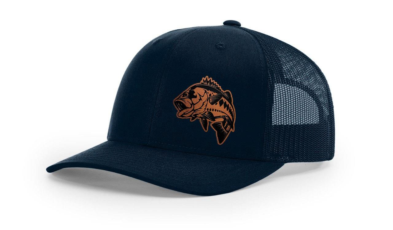Large Mouth Bass Fishing Hat Laser Engraved Richardson 112 Snapback Hat Cap - Picture 27 of 45
