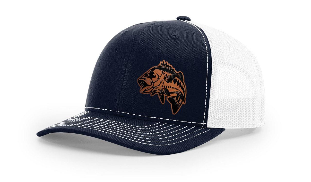 Large Mouth Bass Fishing Hat Laser Engraved Richardson 112 Snapback Hat Cap - Picture 28 of 45