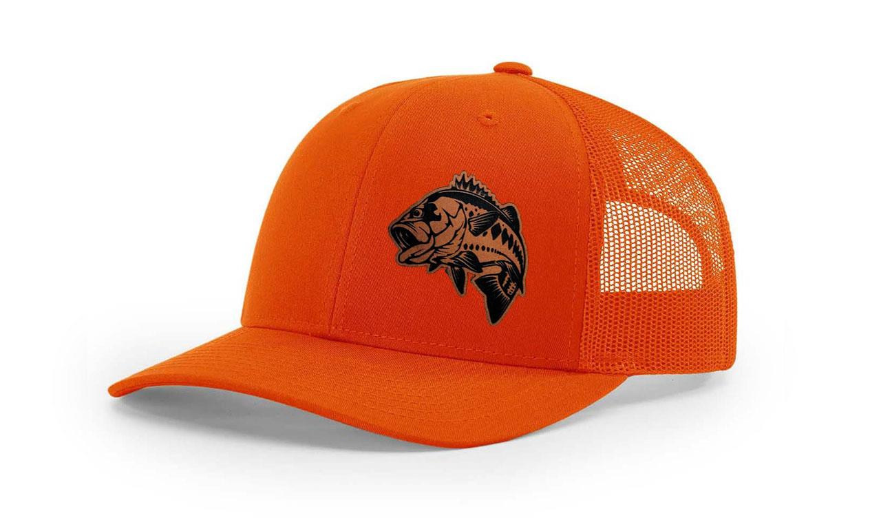 Large Mouth Bass Fishing Hat Laser Engraved Richardson 112 Snapback Hat Cap - Picture 43 of 45
