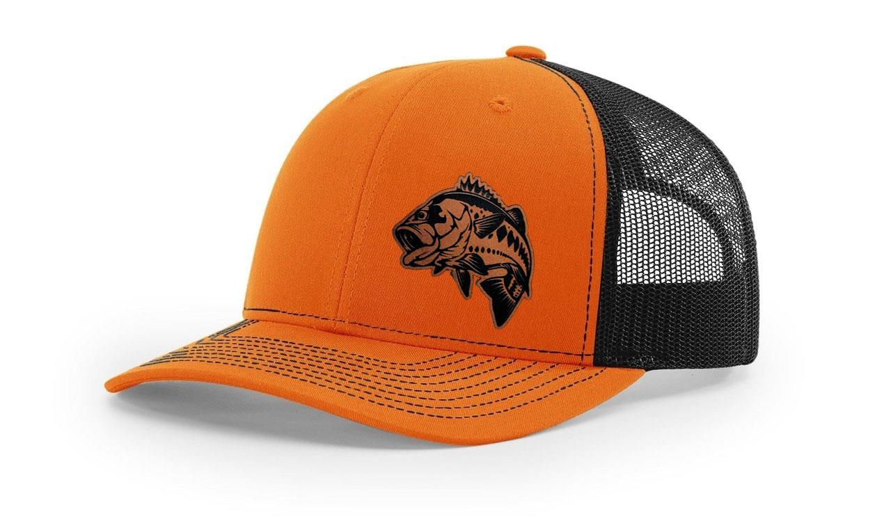 Large Mouth Bass Fishing Hat Laser Engraved Richardson 112 Snapback Hat Cap - Picture 29 of 45