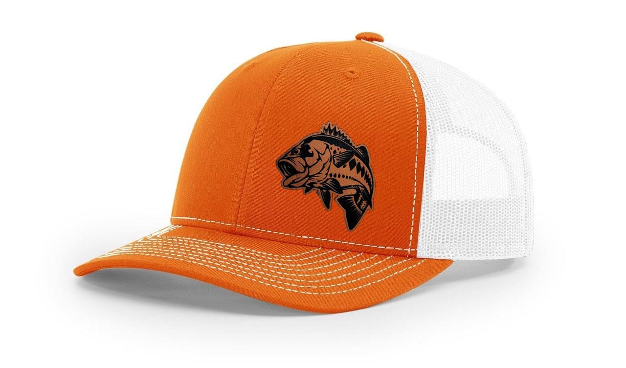 Large Mouth Bass Fishing Hat Laser Engraved Richardson 112 Snapback Hat Cap - Picture 30 of 45