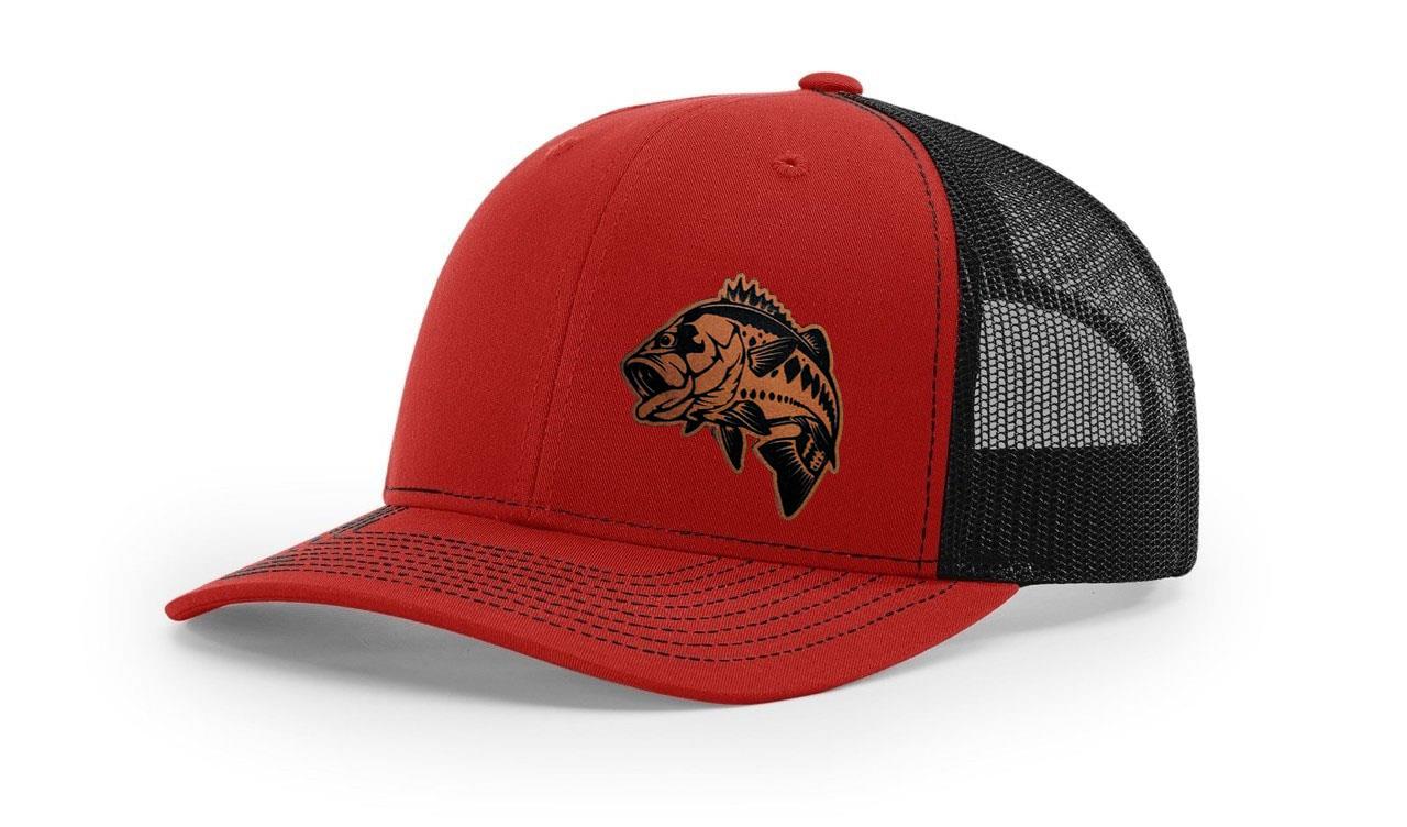 Large Mouth Bass Fishing Hat Laser Engraved Richardson 112 Snapback Hat Cap - Picture 33 of 45