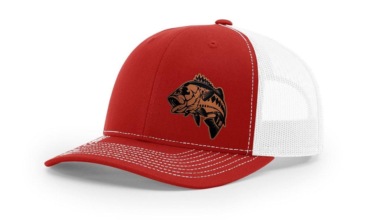 Large Mouth Bass Fishing Hat Laser Engraved Richardson 112 Snapback Hat Cap - Picture 34 of 45