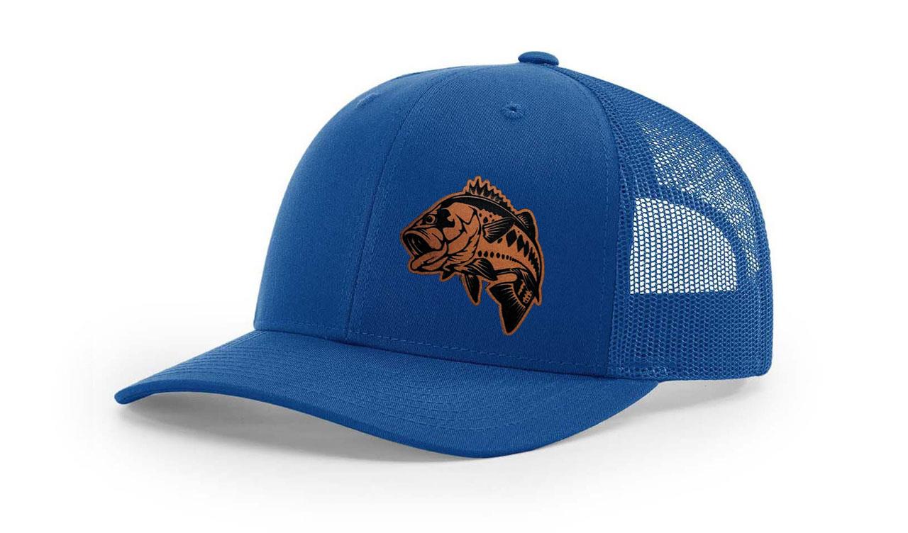 Large Mouth Bass Fishing Hat Laser Engraved Richardson 112 Snapback Hat Cap - Picture 35 of 45