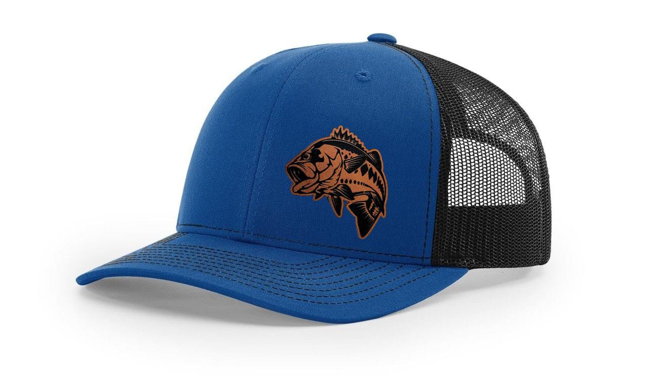 Large Mouth Bass Fishing Hat Laser Engraved Richardson 112 Snapback Hat Cap - Picture 36 of 45