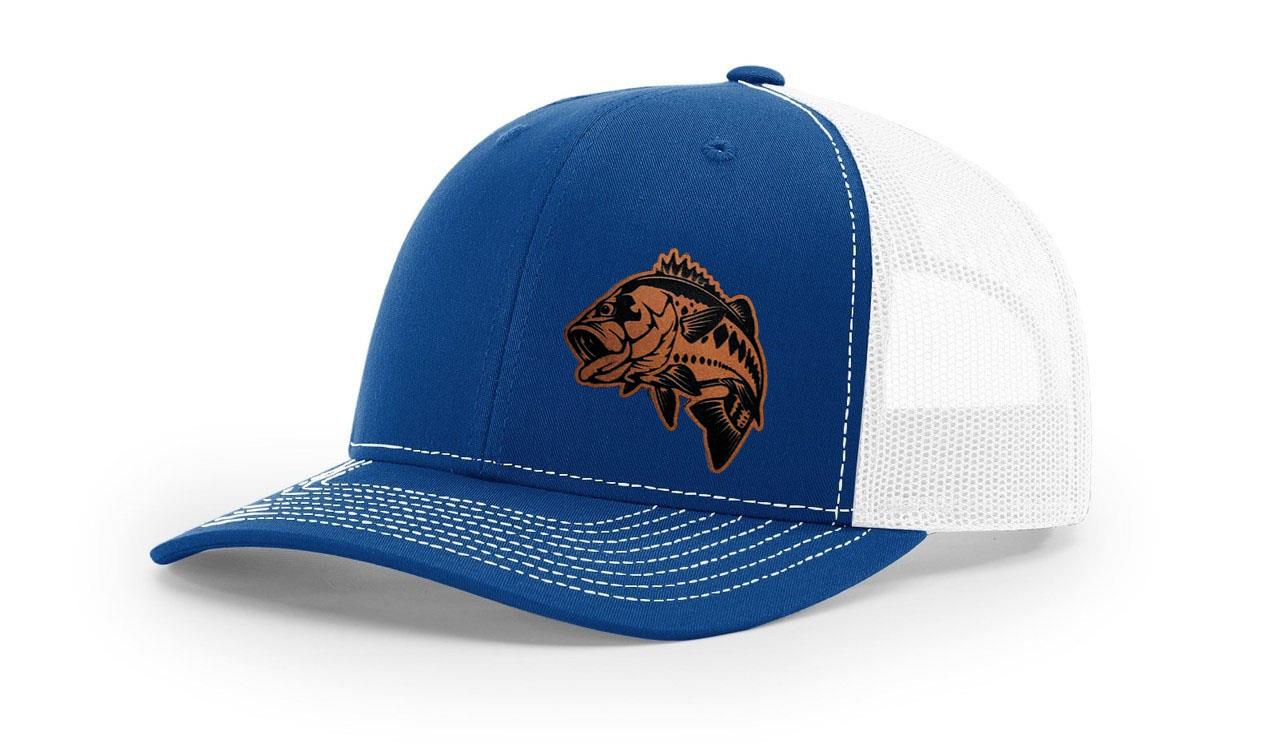 Large Mouth Bass Fishing Hat Laser Engraved Richardson 112 Snapback Hat Cap - Picture 37 of 45