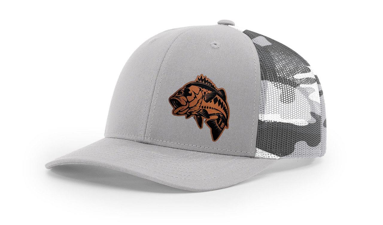 Large Mouth Bass Fishing Hat Laser Engraved Richardson 112 Snapback Hat Cap - Picture 42 of 45
