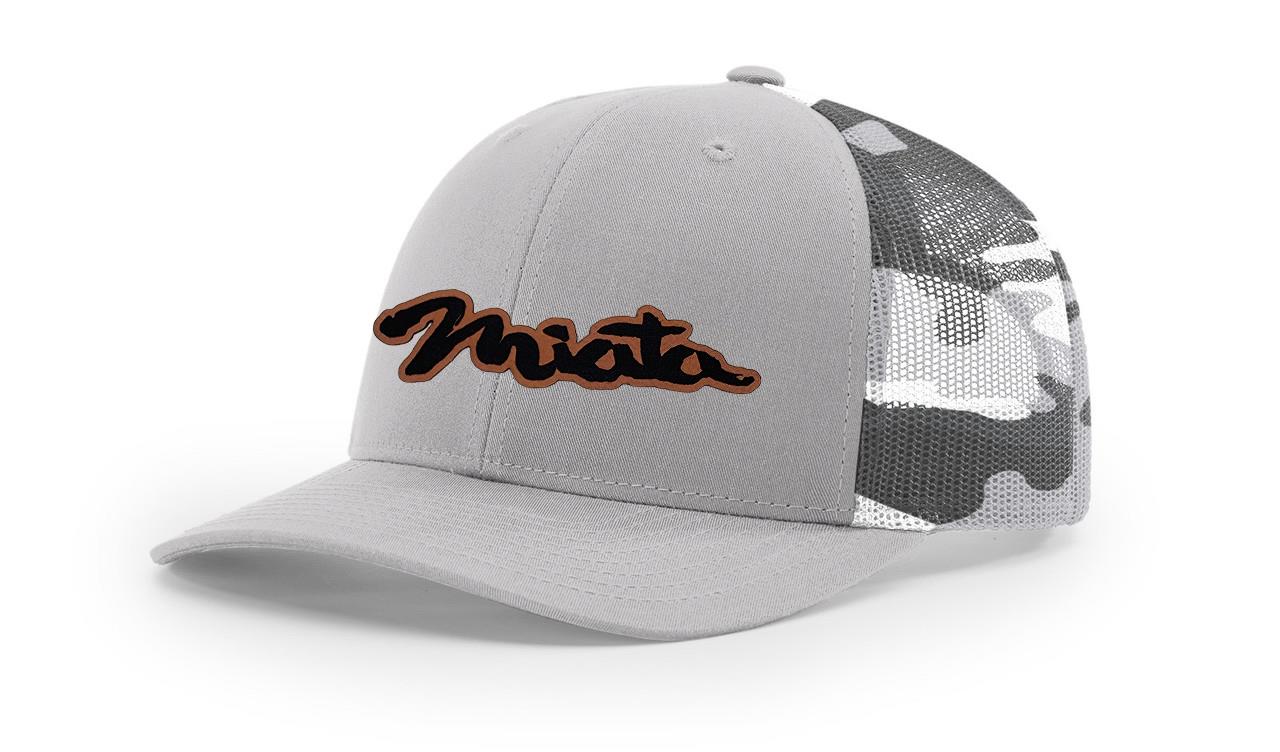 Mazda Miata MX5 Logo Leather Laser Engraved Richardson 112 Snapback Hat Cap-image