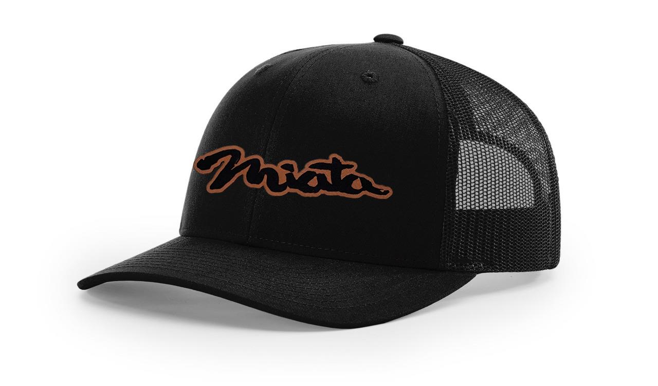 Mazda Miata MX5 Logo Leather Laser Engraved Richardson 112 Snapback Hat Cap-image