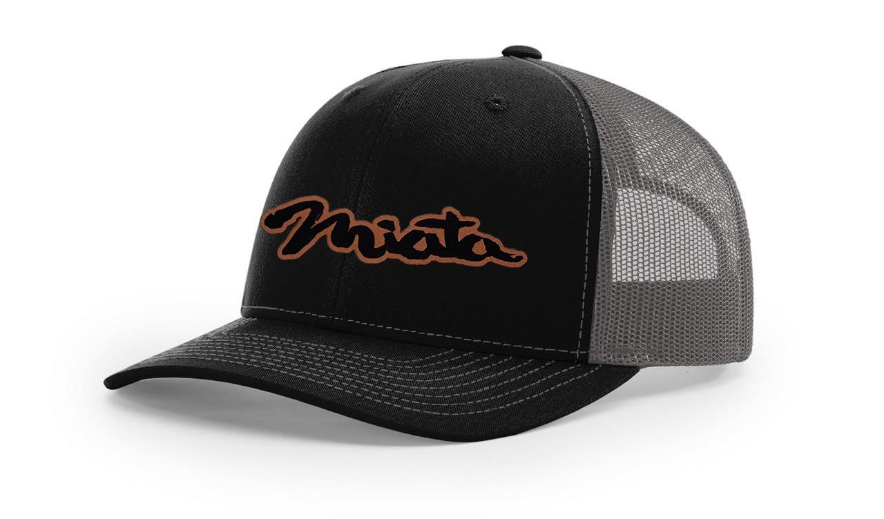 Mazda Miata MX5 Logo Leather Laser Engraved Richardson 112 Snapback Hat Cap-image
