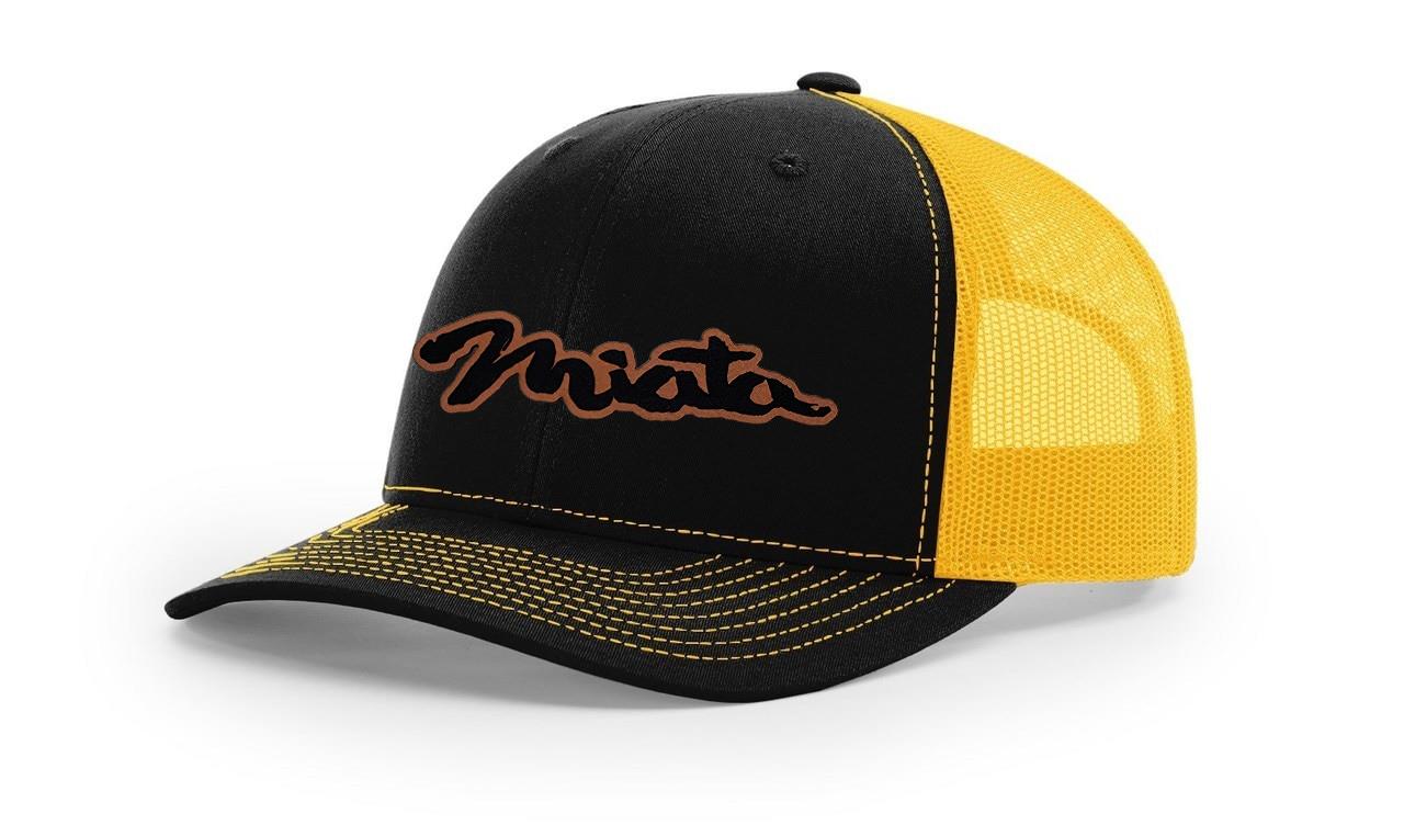 Mazda Miata MX5 Logo Leather Laser Engraved Richardson 112 Snapback Hat Cap-image