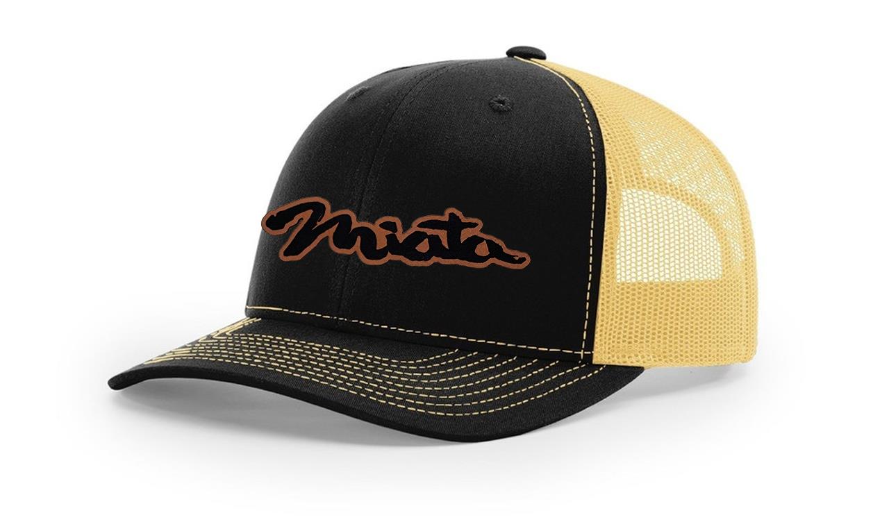 Mazda Miata MX5 Logo Leather Laser Engraved Richardson 112 Snapback Hat Cap-image