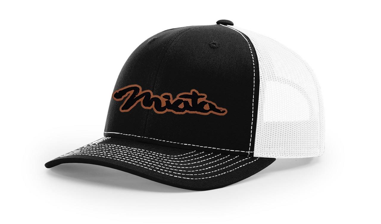 Mazda Miata MX5 Logo Leather Laser Engraved Richardson 112 Snapback Hat Cap-image