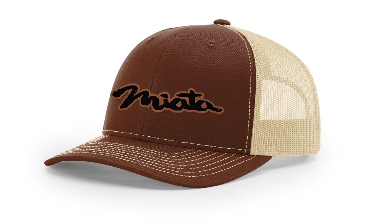 Mazda Miata MX5 Logo Leather Laser Engraved Richardson 112 Snapback Hat Cap-image