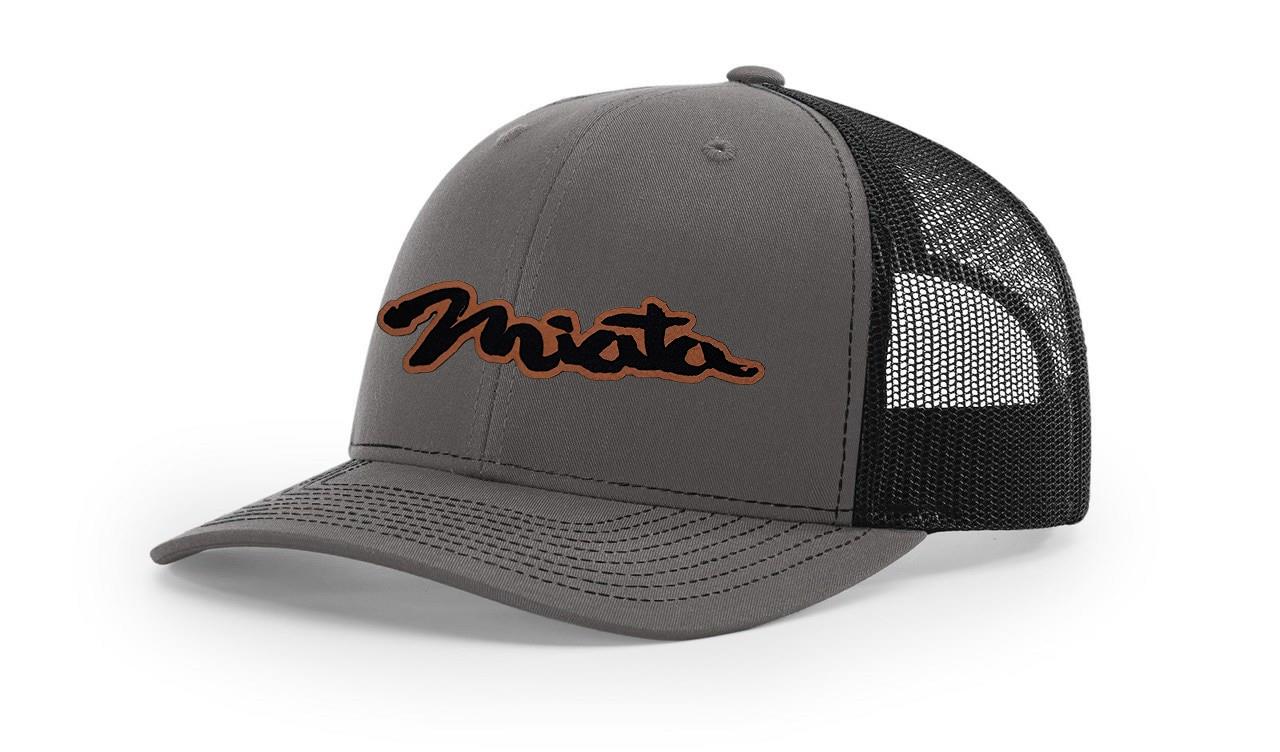 Mazda Miata MX5 Logo Leather Laser Engraved Richardson 112 Snapback Hat Cap-image