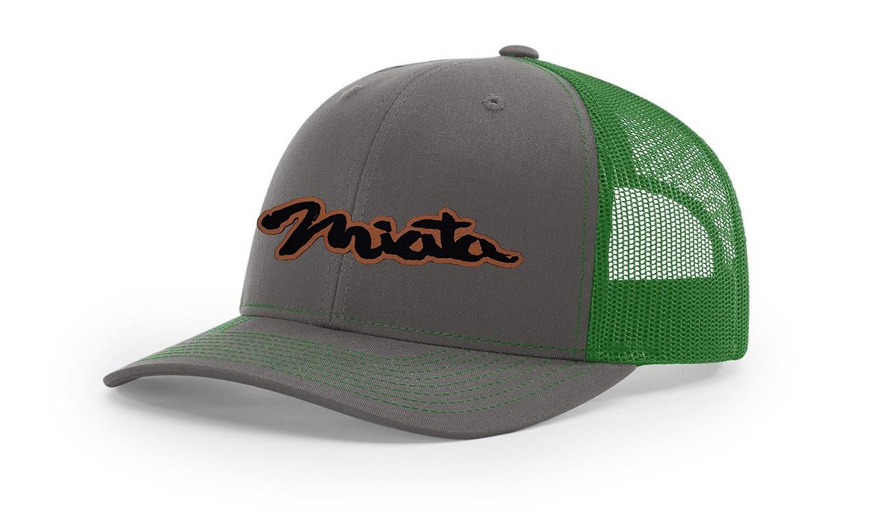 Mazda Miata MX5 Logo Leather Laser Engraved Richardson 112 Snapback Hat Cap-image