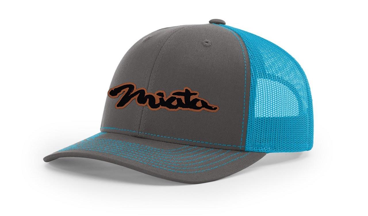 Mazda Miata MX5 Logo Leather Laser Engraved Richardson 112 Snapback Hat Cap-image