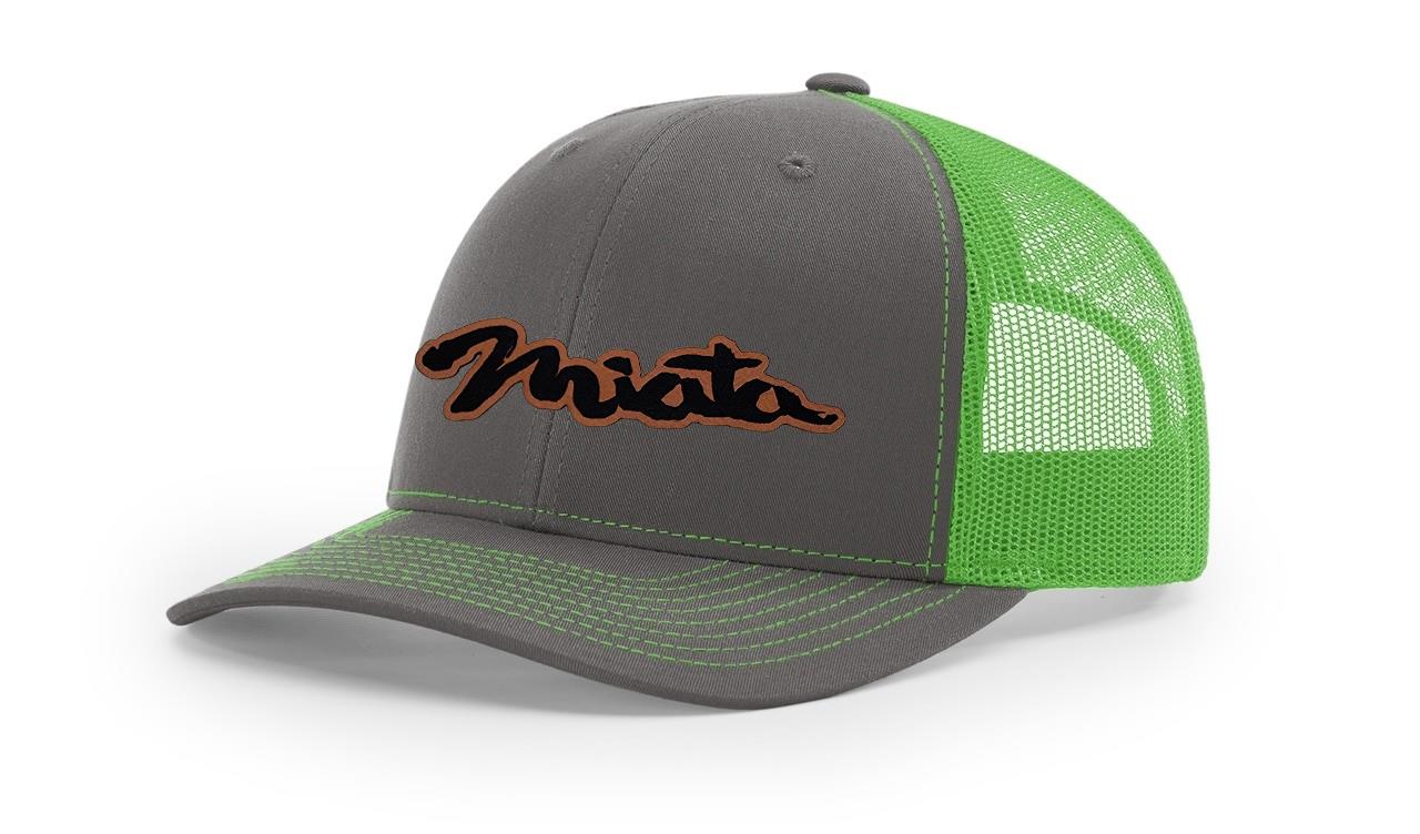 Mazda Miata MX5 Logo Leather Laser Engraved Richardson 112 Snapback Hat Cap-image