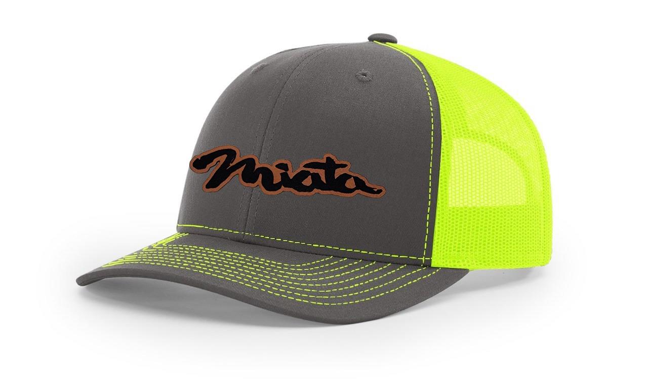 Mazda Miata MX5 Logo Leather Laser Engraved Richardson 112 Snapback Hat Cap-image