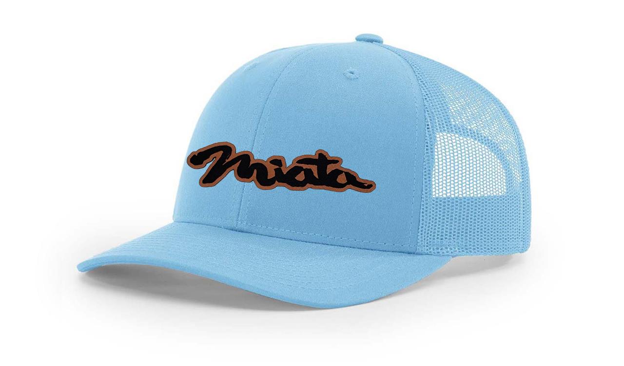 Mazda Miata MX5 Logo Leather Laser Engraved Richardson 112 Snapback Hat Cap-image