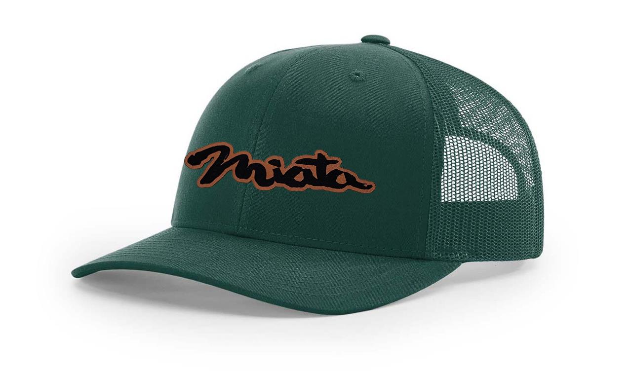 Mazda Miata MX5 Logo Leather Laser Engraved Richardson 112 Snapback Hat Cap-image