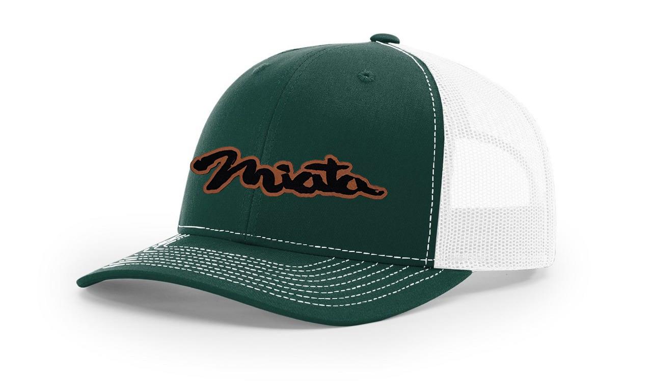 Mazda Miata MX5 Logo Leather Laser Engraved Richardson 112 Snapback Hat Cap-image