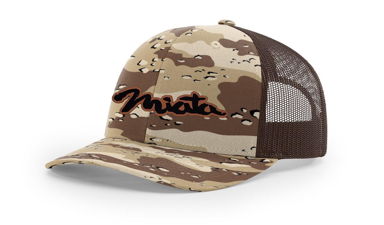 Mazda Miata MX5 Logo Leather Laser Engraved Richardson 112 Snapback Hat Cap-image