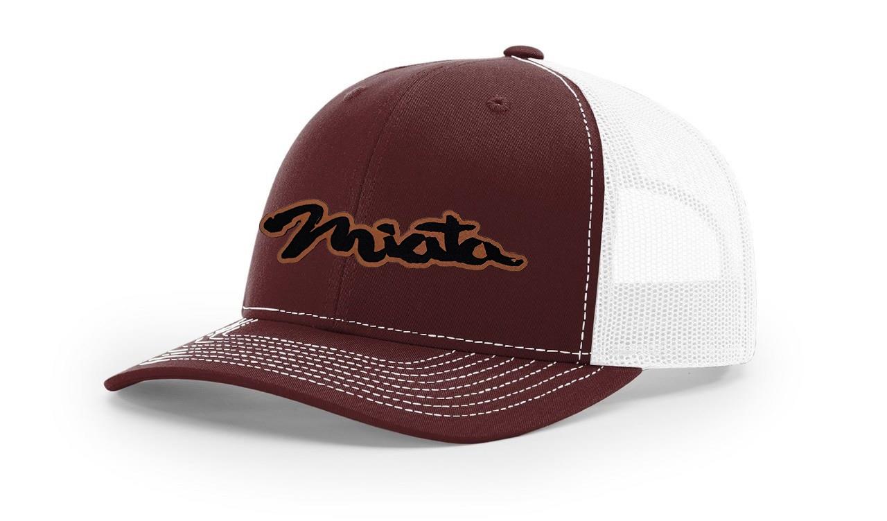 Mazda Miata MX5 Logo Leather Laser Engraved Richardson 112 Snapback Hat Cap-image
