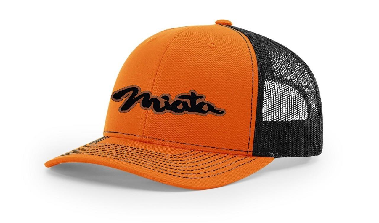 Mazda Miata MX5 Logo Leather Laser Engraved Richardson 112 Snapback Hat Cap-image