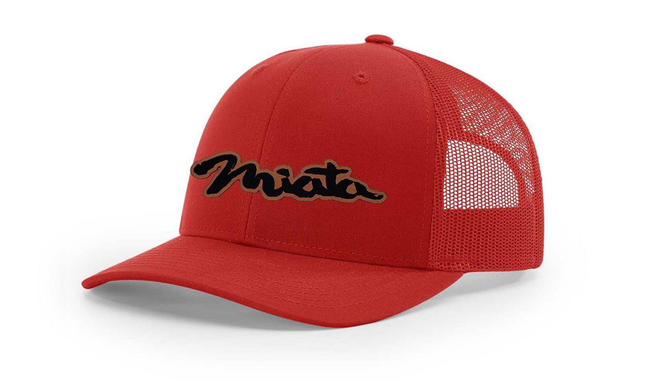 Mazda Miata MX5 Logo Leather Laser Engraved Richardson 112 Snapback Hat Cap-image
