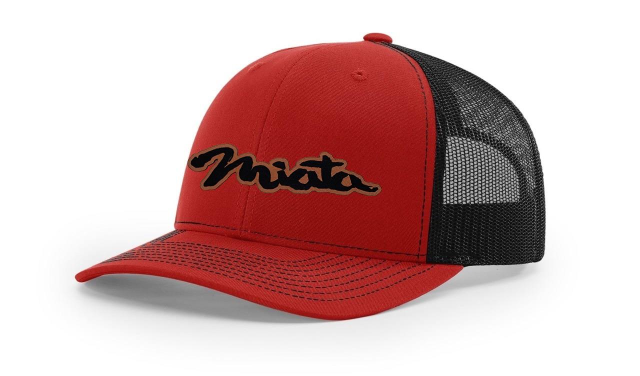 Mazda Miata MX5 Logo Leather Laser Engraved Richardson 112 Snapback Hat Cap-image